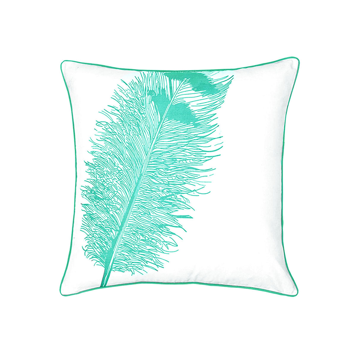 J.Elliot Feather Mint Filled Cushion 60 x 60 cm - Minimalist Design, Soft Polyester