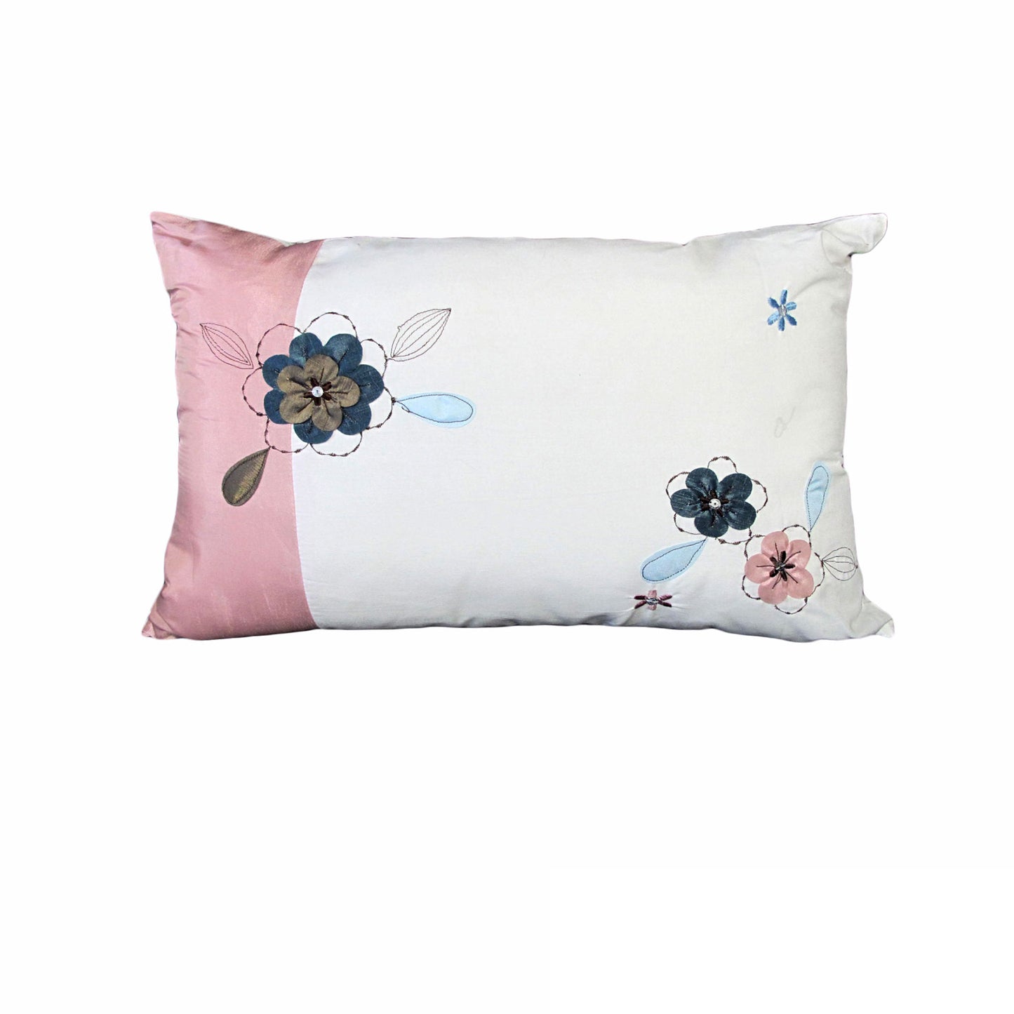 IDC Homewares Pink Floral Cushion 30x45 cm - Soft Polyester Cotton Design
