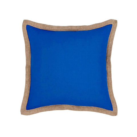 J.elliot Hampton Linen Filled Cushion 50 x 50 cm - Solid Colour Design, Blue - SuperSaverAU - view 1