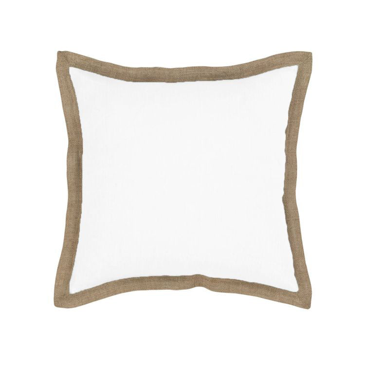 J.elliot Hampton Linen Filled Cushion 50 x 50 cm - White, Solid Colour Design - SuperSaverAU - view 1