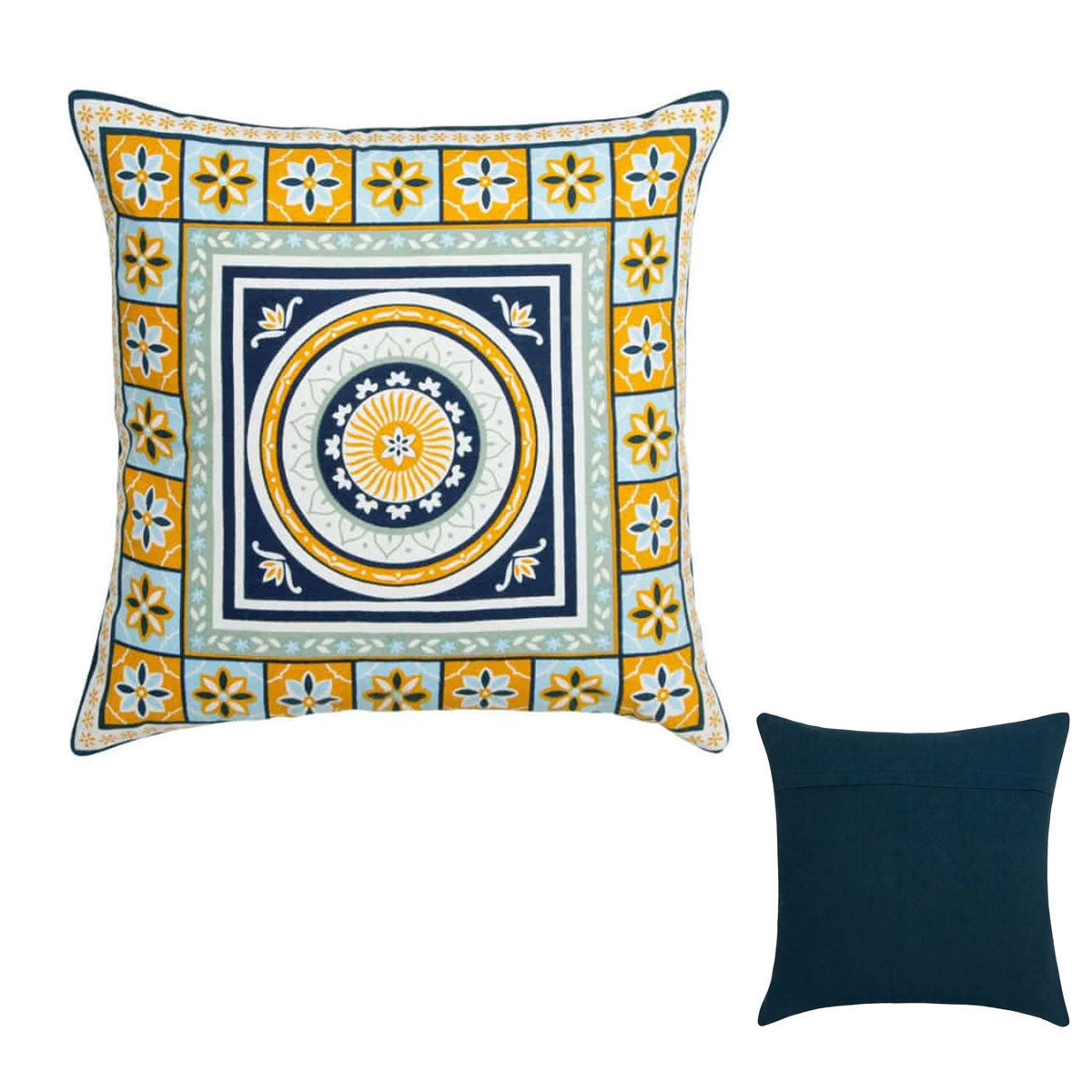 J Elliot Home Kasbah Luxury Filled Cushion 50 x 50cm - Blue Moroccan Print - SuperSaverAU - view 1