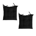 Set of 2 Outdoor Chair Pads 40x40cm Black Polyester, Machine Washable - SuperSaverAU - view 1