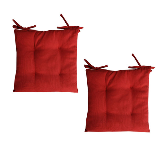 Set of 2 Outdoor Chair Pads 40x40cm Red Polyester - Comfortable & Machine Washable