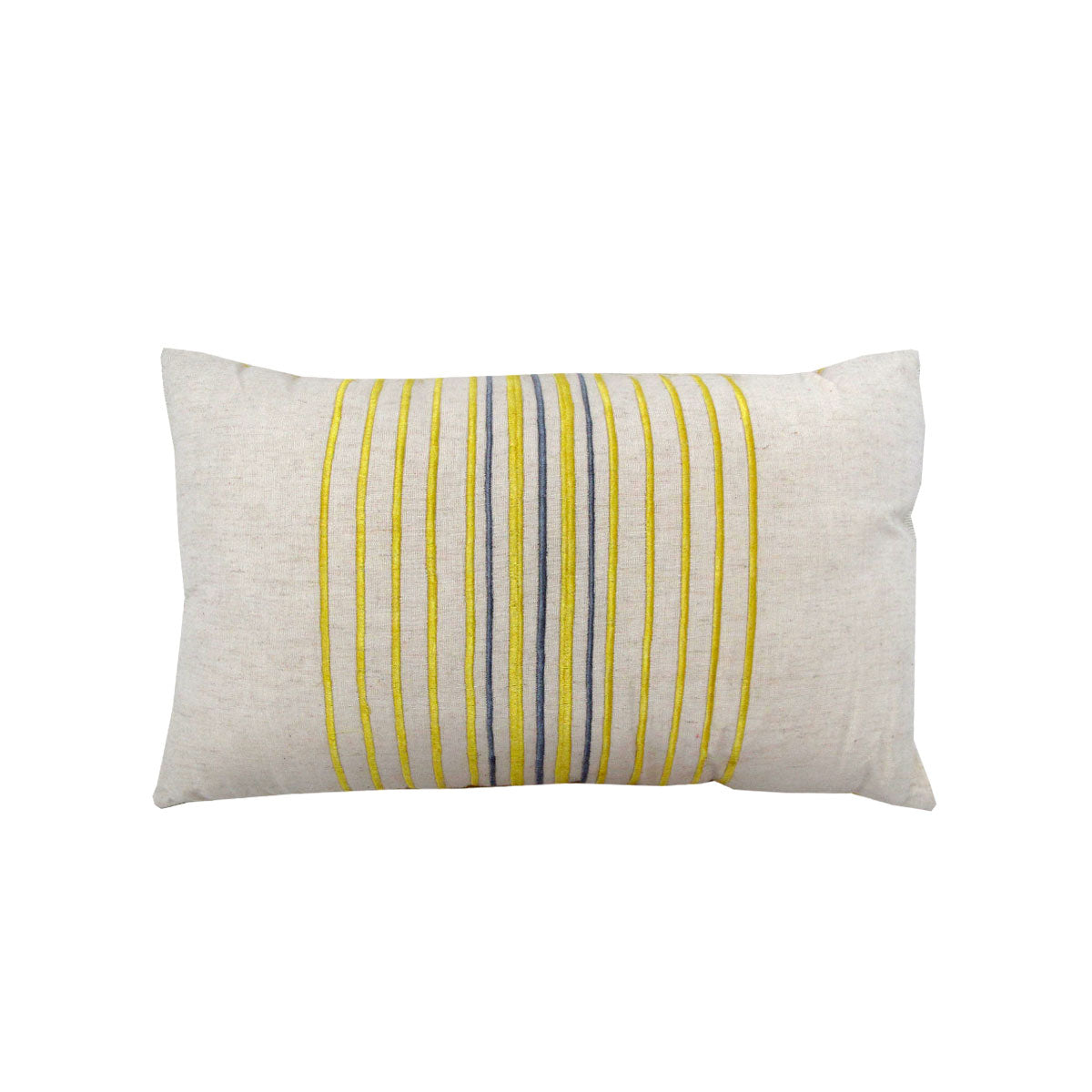 Sadie Embroidered Oblong Cushion 30 x 48 cm - Lines Design, Polyester Filling - SuperSaverAU - view 1