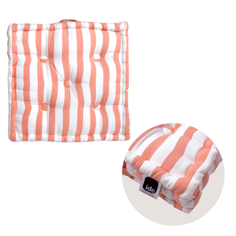 IDC Homewares Coral Stripes Box Cushion 40 x 40 x 10 cm - Durable Polyester - SuperSaverAU - view 1