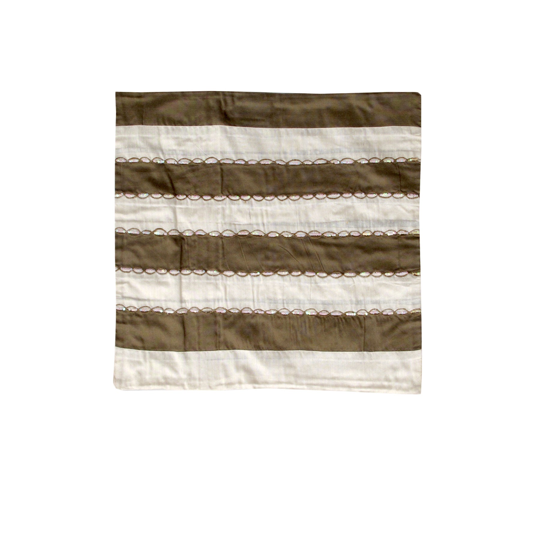 IDC Homewares Ayra Sequined Embroidered Cushion Cover 40 x 40 cm - Brown - SuperSaverAU - view 1