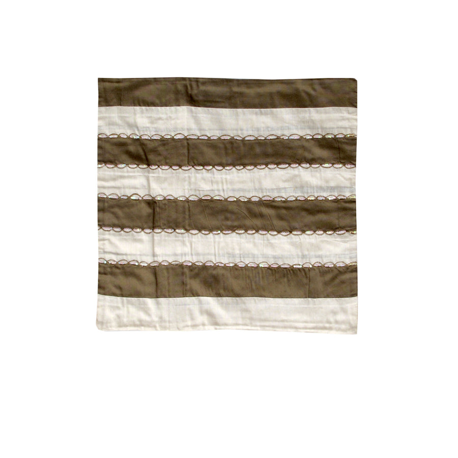 IDC Homewares Ayra Sequined Embroidered Cushion Cover 40 x 40 cm - Brown - SuperSaverAU - view 1