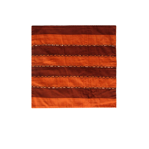 Ayra Sequined Embroidered Cushion Cover 40 x 40 cm - Burnt Orange - SuperSaverAU - view 1