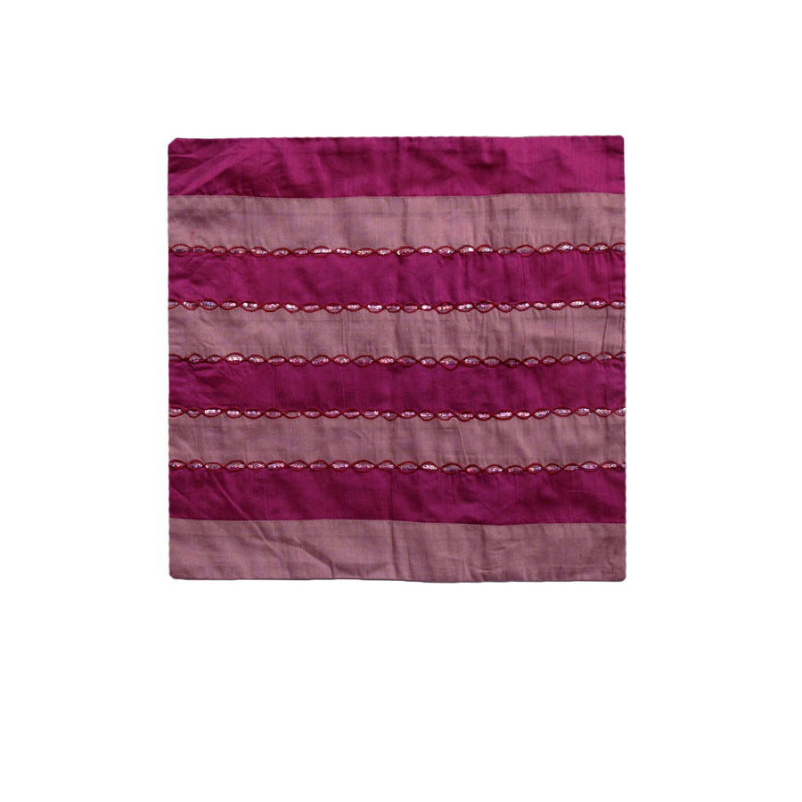 Ayra Sequined Embroidered Cushion Cover 40 x 40 cm - Fuchsia - SuperSaverAU - view 1