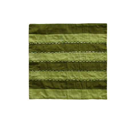 IDC Homewares Ayra Sequined Embroidered Cushion Cover 40 x 40 cm Olive - SuperSaverAU - view 1