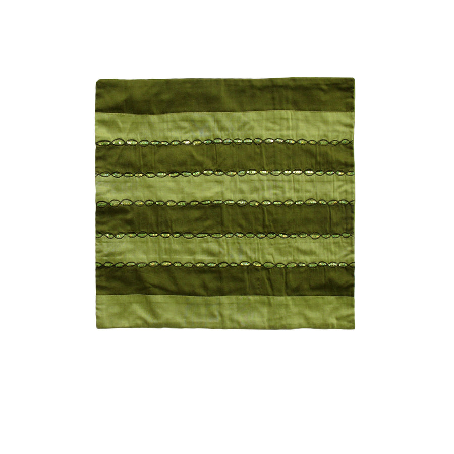 IDC Homewares Ayra Sequined Embroidered Cushion Cover 40 x 40 cm Olive - SuperSaverAU - view 1
