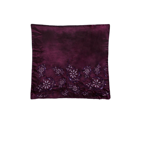 IDC Homewares Cushion Cover 43 x 43cm Emily Aubergine with Embroidery Design - SuperSaverAU - view 1