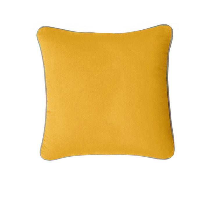 J.elliot 100% Cotton Cushion Cover 43 x 43 cm - Yellow, Solid Colour Design