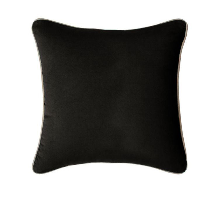 J.elliot 100% Cotton Cushion Cover 60 x 60 cm - Black, Solid Colour Design - SuperSaverAU - view 1