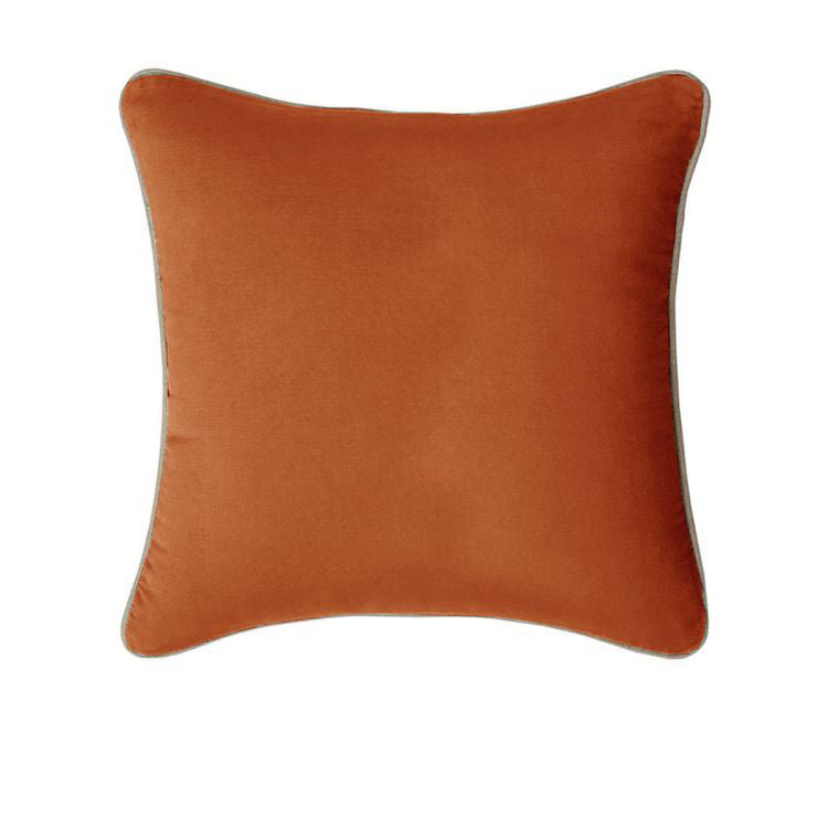 J.elliot 100% Cotton Cushion Cover 60 x 60 cm - Burnt Orange, Solid Colour Design