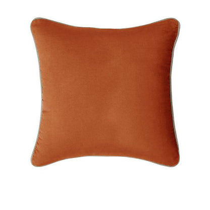 J.elliot 100% Cotton Cushion Cover 60 x 60 cm - Burnt Orange, Solid Colour Design