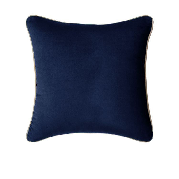 J.elliot 100% Cotton Cushion Cover 60 x 60 cm - Solid Colour Design, Navy