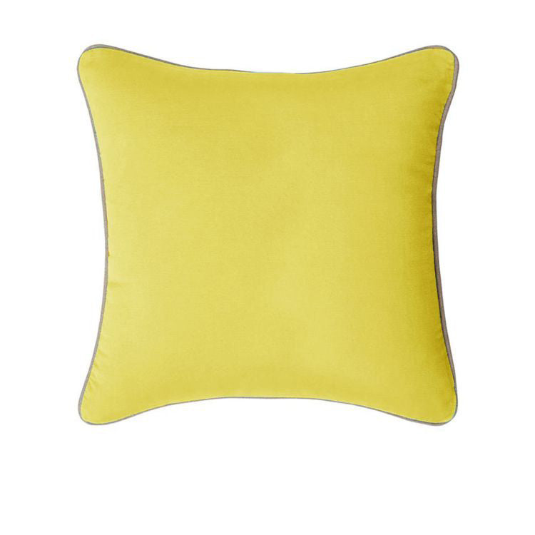 J.elliot 100% Cotton Cushion Cover 60 x 60 cm - Yellow, Solid Colour Design - SuperSaverAU - view 1