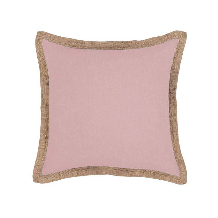 J.elliot Hampton Linen Cushion Cover 50 x 50 cm Dusty Pink, Solid Colour Design