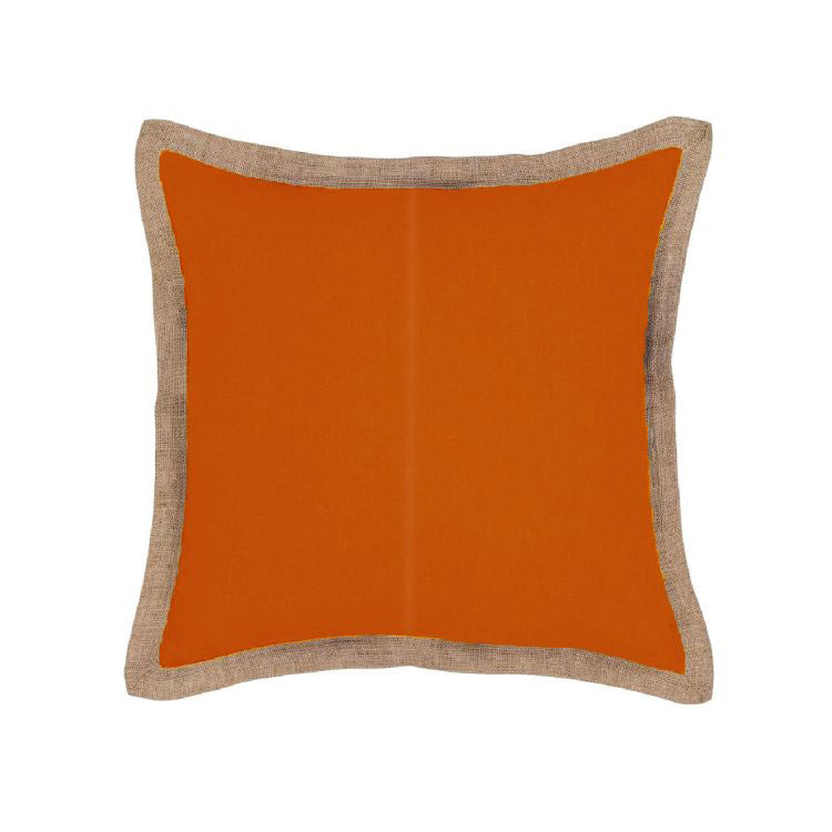 J.elliot Hampton Linen Cushion Cover 50 x 50 cm - Pumpkin, Solid Colour Design
