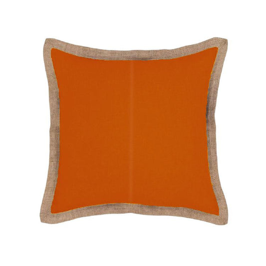 J.elliot Hampton Linen Cushion Cover 50 x 50 cm - Pumpkin, Solid Colour Design