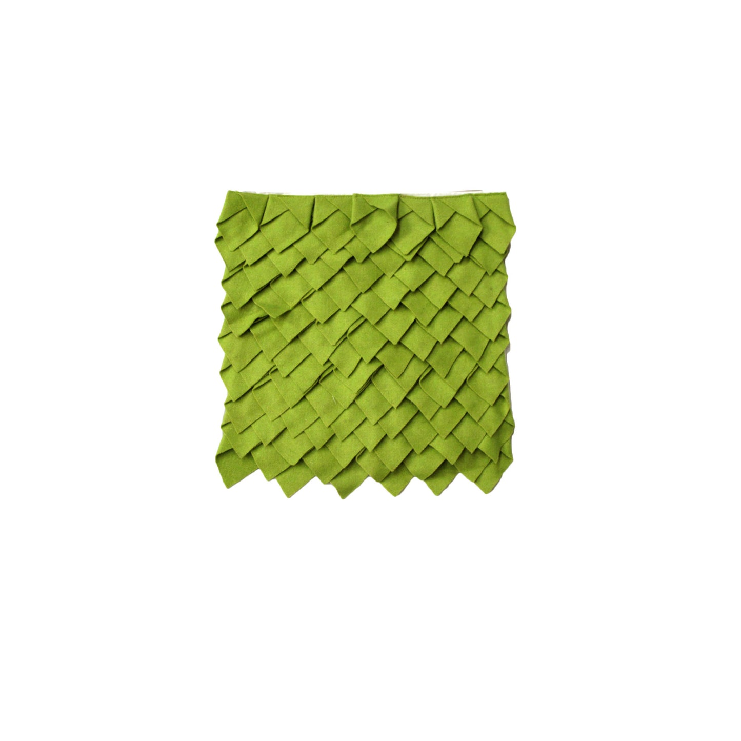 Leaf Green Pleats Small Designed Square Cushion Cover 30 x 30 cm