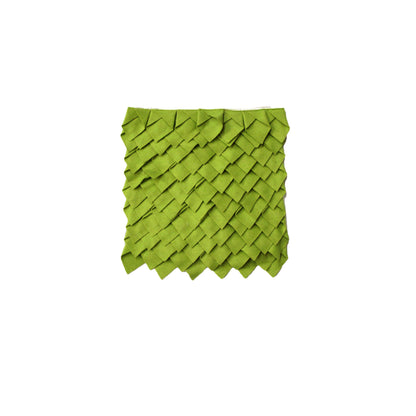 Leaf Green Pleats Small Designed Square Cushion Cover 30 x 30 cm