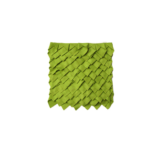 Leaf Green Pleats Small Designed Square Cushion Cover 30 x 30 cm