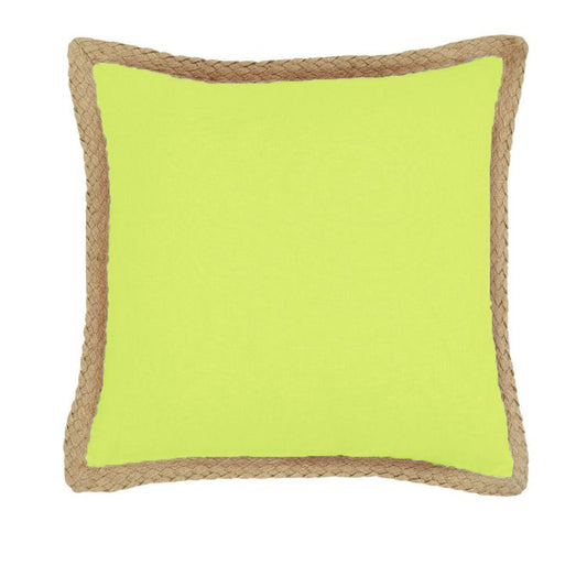 J.elliot Mornington Linen Cushion Cover 50 x 50 cm - Limeade, Solid Colour Design