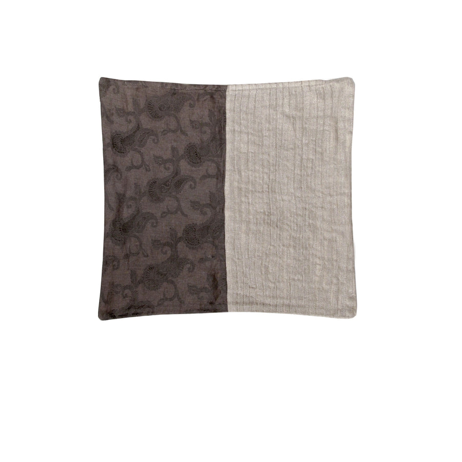 IDC Homewares Cushion Cover 43 x 43cm - Paisley Brown, Linen, Pintuck Design - SuperSaverAU - view 1