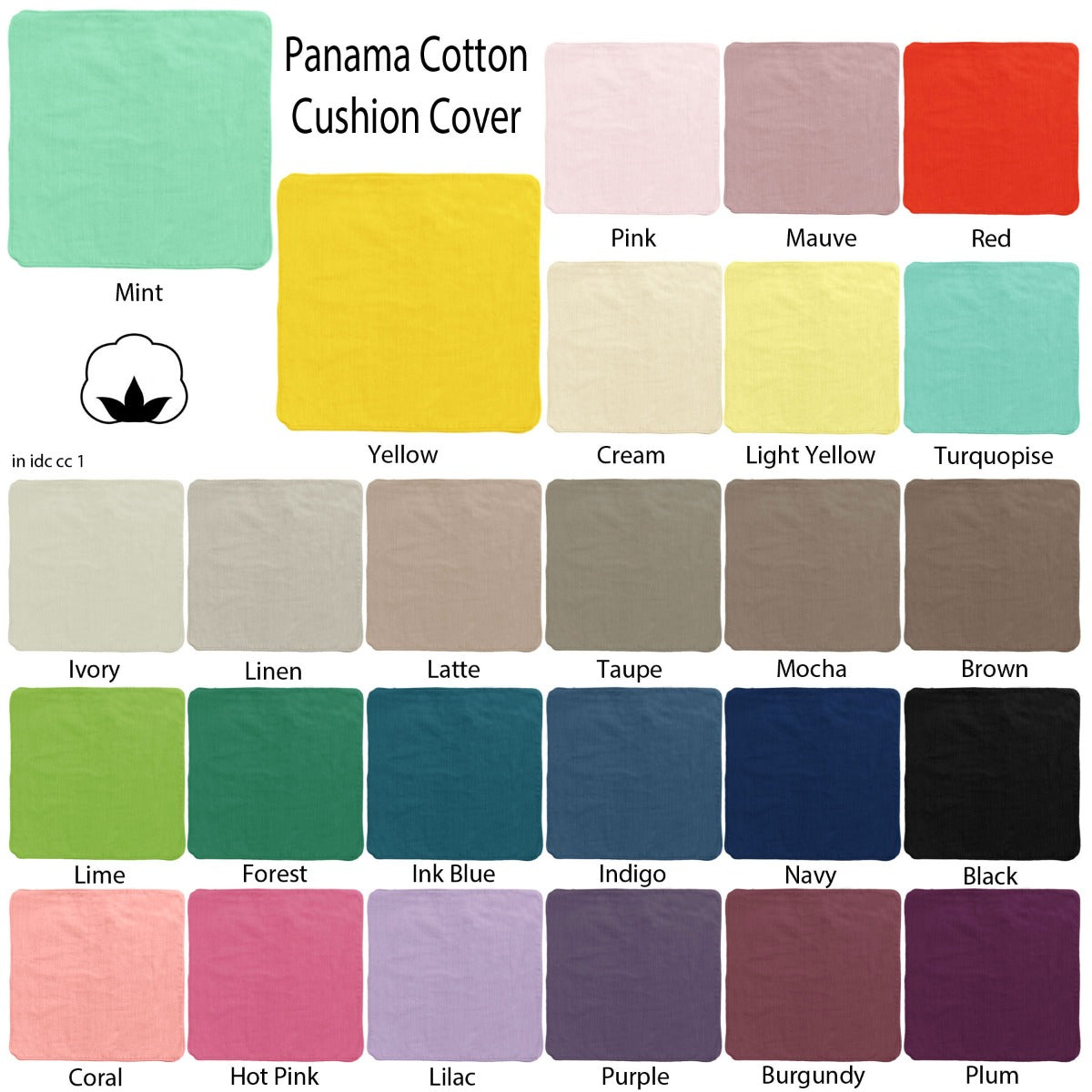 IDC Homewares Panama 100% Cotton Cushion Cover 43 x 43 cm - Mauve, Solid Colour Design