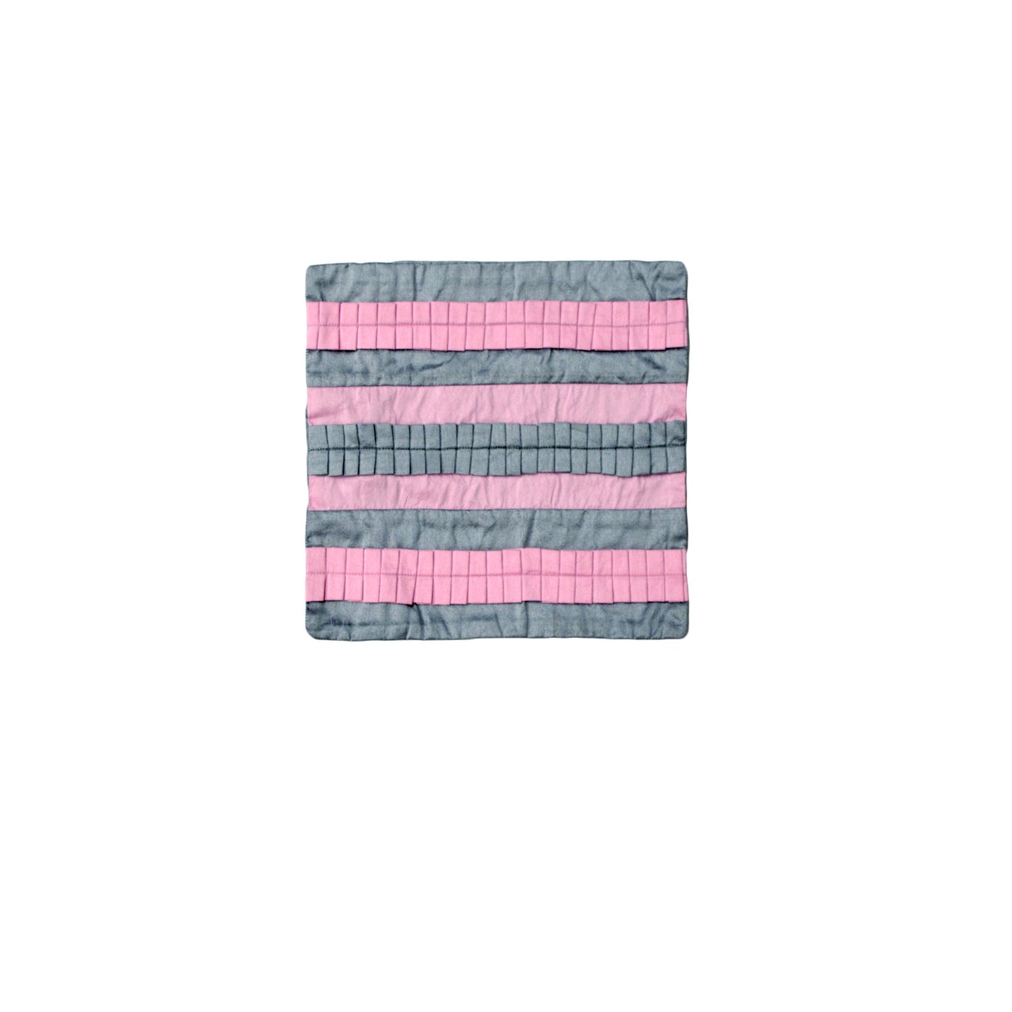 Small Designed Square Cushion Cover 30 x 30 cm - Pink Grey Pleats, Polyester