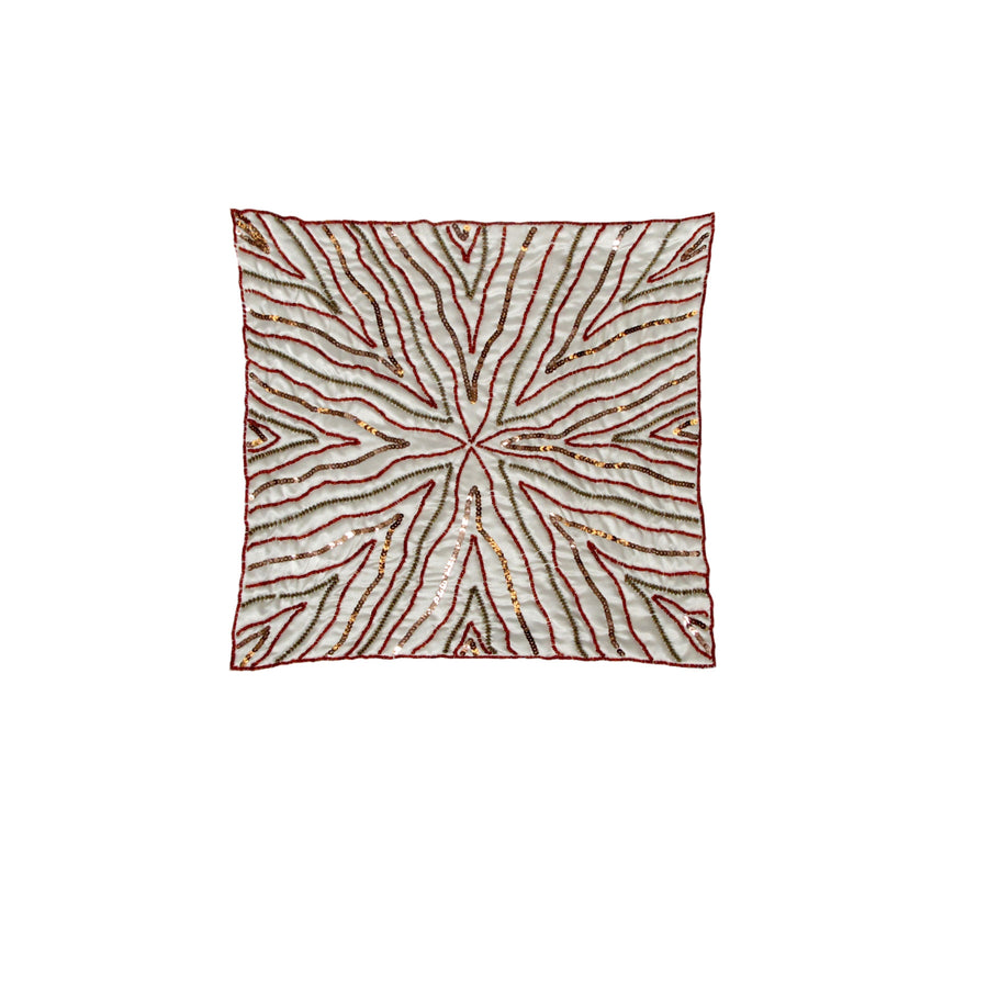 IDC Homewares Sequin Cushion Cover 40 x 40cm Bella Cream - Beaded Design - SuperSaverAU - view 1
