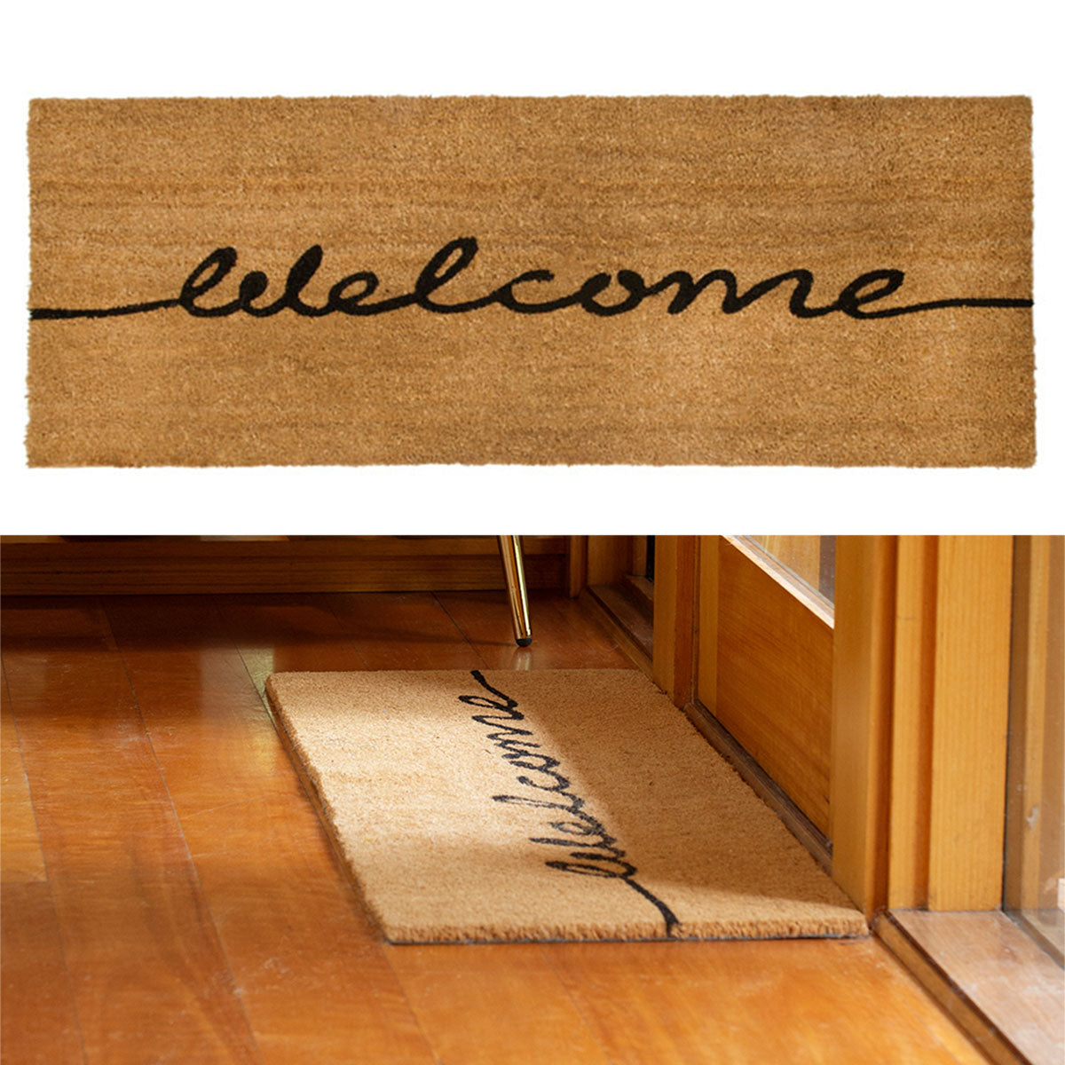 J Elliot Home Welcome Coir Printed Mat Ranchslider 40x120cm - Textured Design