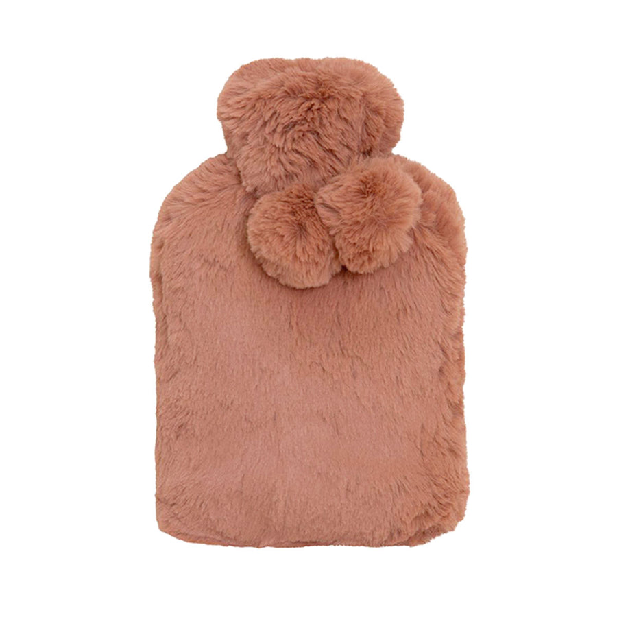 J.Elliot Amara Hot Water Bottle with Super Plush Faux Fur Cover Clay Pink 37x22 cm - SuperSaverAU - view 1