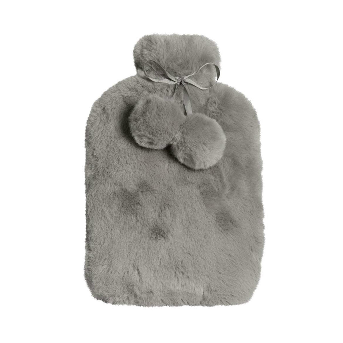 J.Elliot Amara Hot Water Bottle with Super Plush Faux Fur Cover Grey 37x22 cm