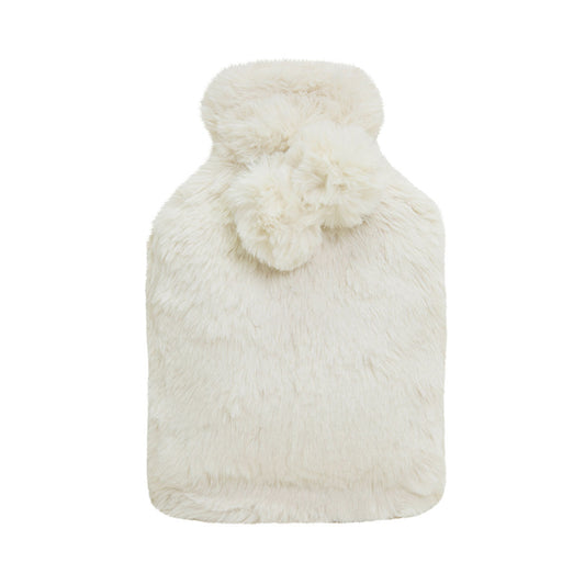 J.Elliot Home Amara Hot Water Bottle with Ivory Super Plush Faux Fur Cover 37x22cm
