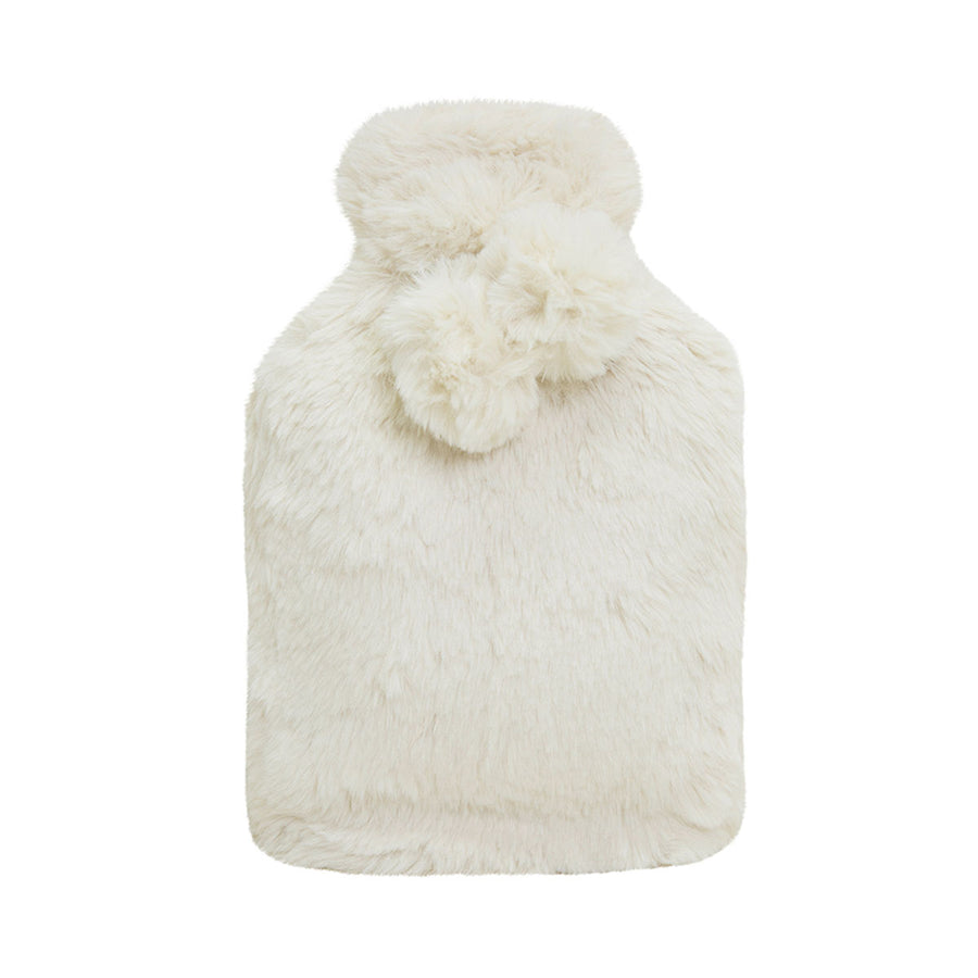 J.Elliot Home Amara Hot Water Bottle with Ivory Super Plush Faux Fur Cover 37x22cm - SuperSaverAU - view 1