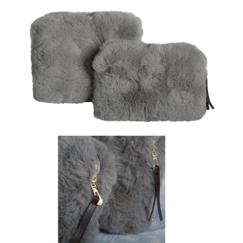 J.Elliot Home Demi Set of 2 Cosmetic Pouches Silver Grey - SuperSaverAU - view 1