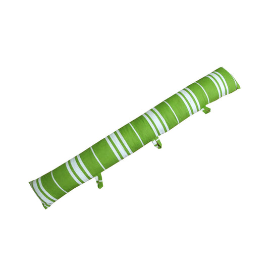 Green Striped 320g Light Weight Draught Excluder 90 x 14 cm - 100% Cotton