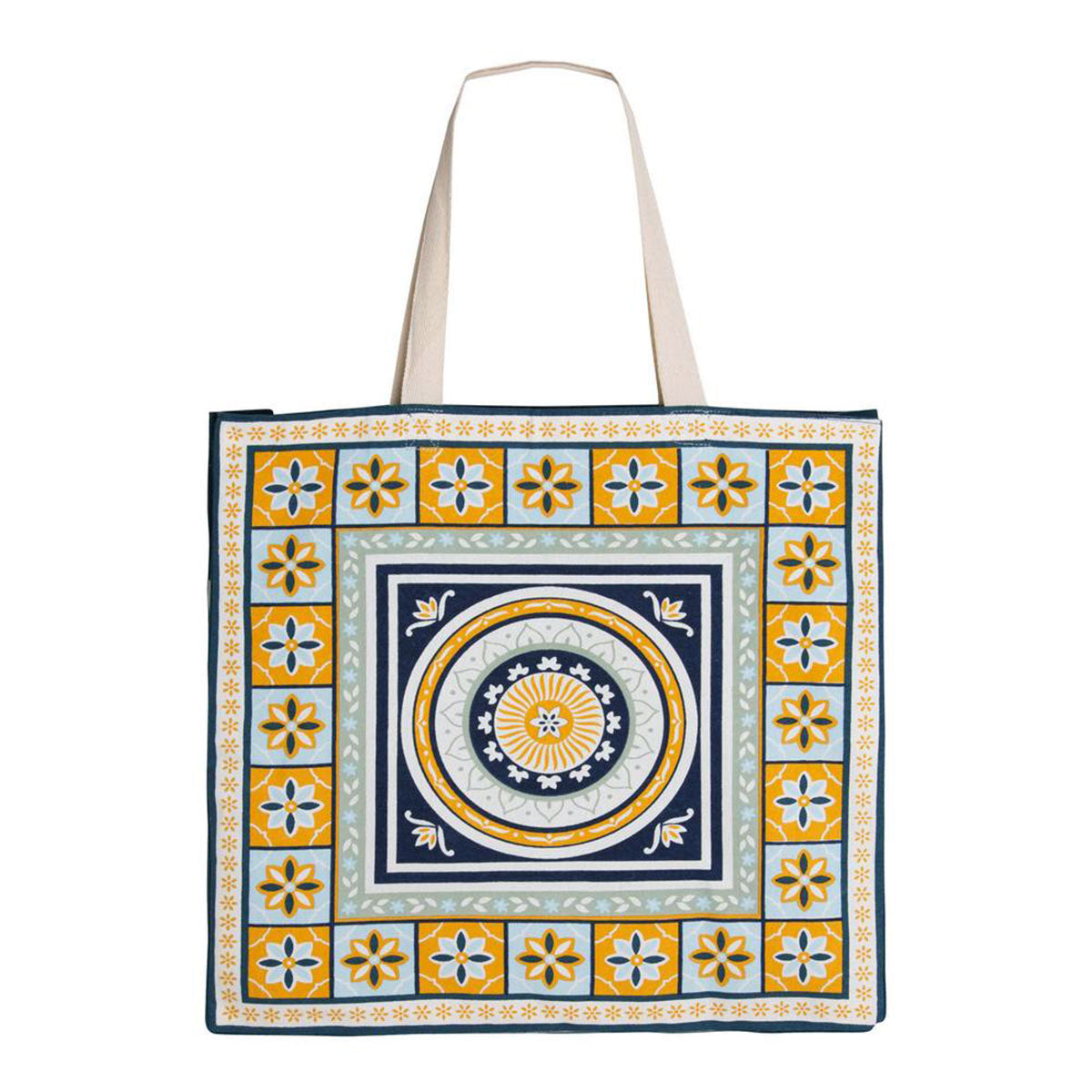 J Elliot Home Kasbah Cotton Tote Shopping Bag 40.5x43x10cm Blue - SuperSaverAU - view 1