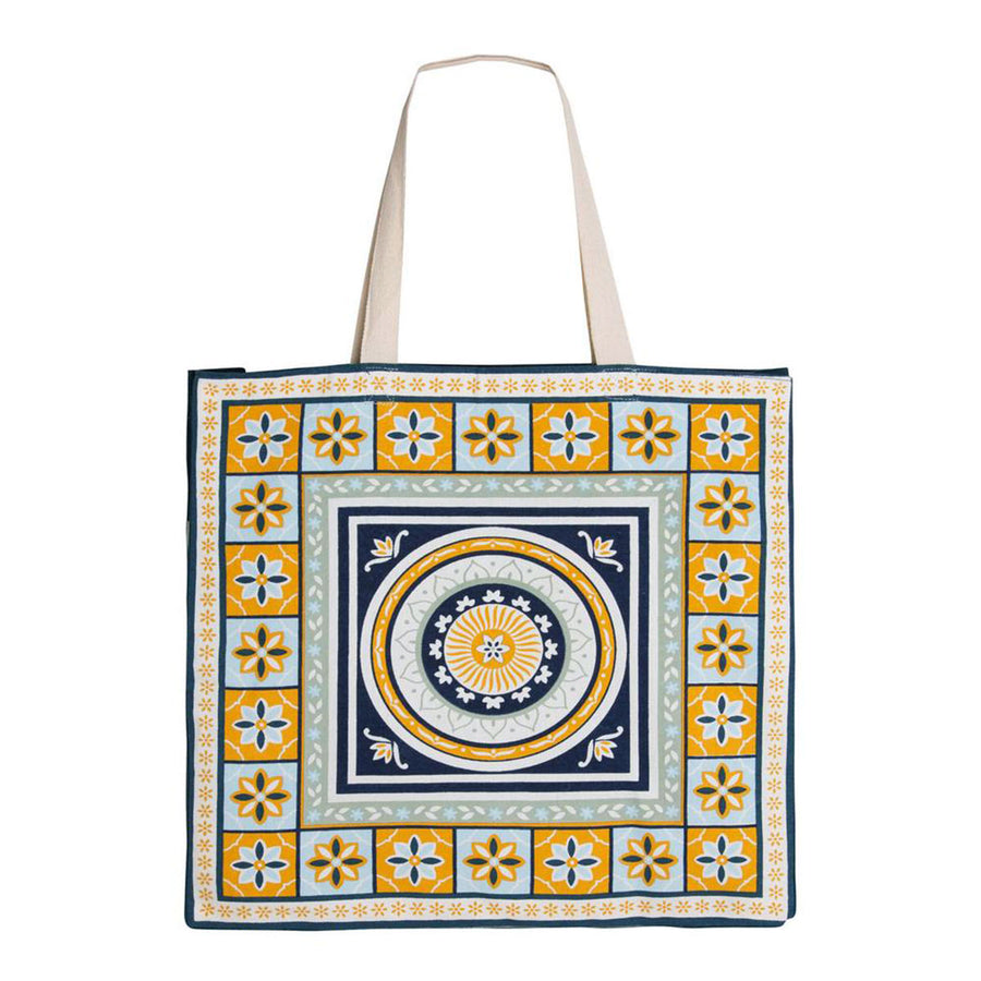 J Elliot Home Kasbah Cotton Tote Shopping Bag 40.5x43x10cm Blue - SuperSaverAU - view 1