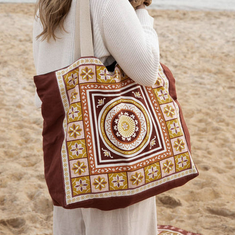 J Elliot Home Kasbah Cotton Tote Shopping Bag 40.5x43x10cm Pink - SuperSaverAU - view 2