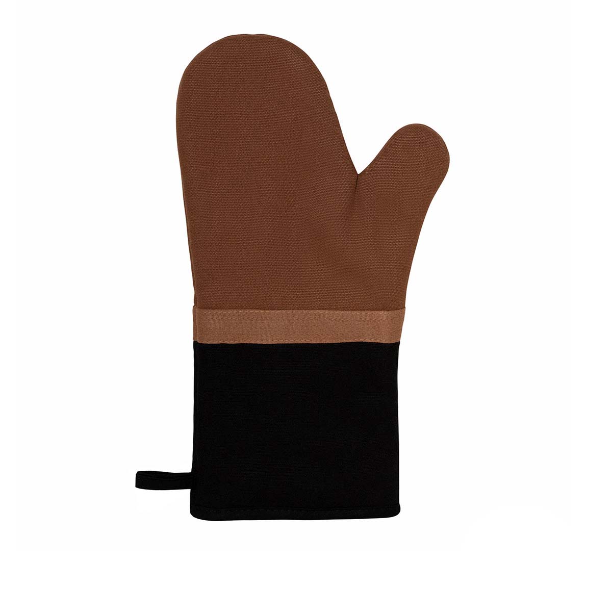 J Elliot Home Cotton Oven Mitt 34 x 15 cm, Quilted Design, AZO Free, Ginger & Black