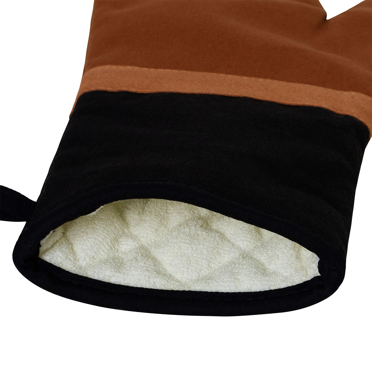 J Elliot Home Cotton Oven Mitt 34 x 15 cm, Quilted Design, AZO Free, Ginger & Black - SuperSaverAU - view 2