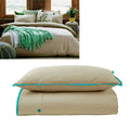 Jane Barrington 260TC Cotton Quilt Cover Set Taupe/Emerald Single - SuperSaverAU - view 1