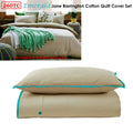 Jane Barrington 260TC Cotton Quilt Cover Set Taupe/Emerald Single - SuperSaverAU - view 2