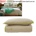 Jane Barrington 260TC 100% Cotton Quilt Cover Set Taupe/Green - Single - SuperSaverAU - view 2