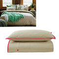 Jane Barrington 260TC 100% Cotton Quilt Cover Set Taupe/Hot Pink Double - SuperSaverAU - view 1