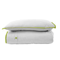 260TC 100% Cotton Quilt Cover Set Single White Green - Soft Touch, Lightweight - SuperSaverAU - view 1